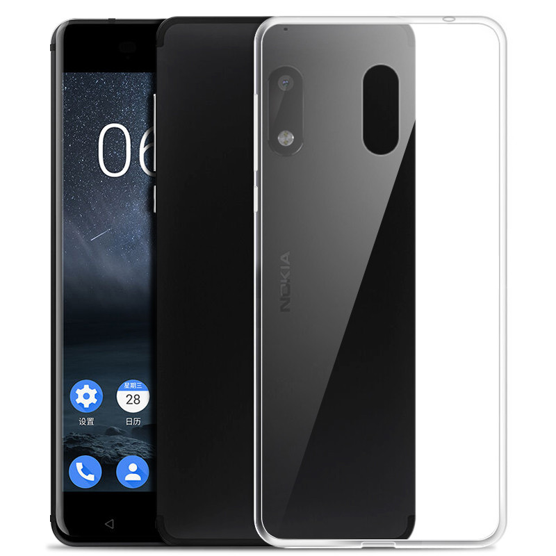 逸美达 诺基亚6手机壳Nokia6保护套防摔软胶透明个性创意硅胶 【壳膜套装】诺基亚6【5.5寸】【透明壳+全屏黑钢化膜】
