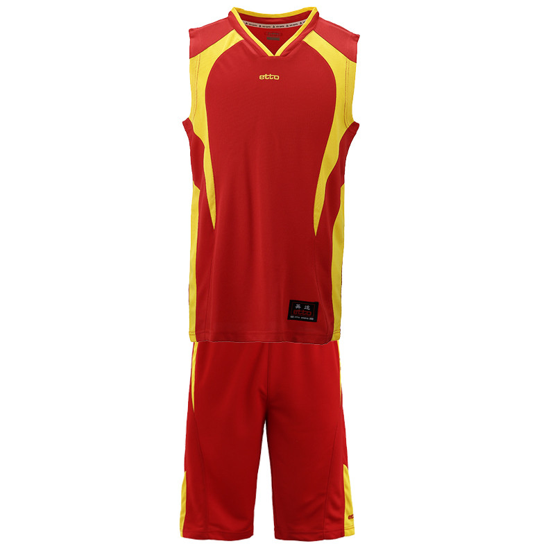 etto英途 篮球服比赛服球衣训练套装篮球服背心队服 BW2103 XL 红黄色