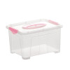JEKO&JEKO 便捷储物箱2.5L塑料桌面小号透明收纳箱化妆品儿童玩具收纳盒零食整理箱 SWB-506