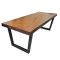 美式铁艺实木书桌简约电脑桌椅松木双人书桌写字台办公桌工作桌子 120*60*75木板5公分