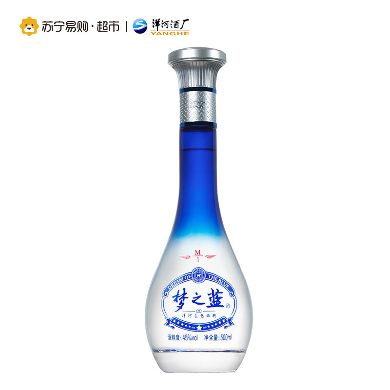 洋河 蓝色经典 梦之蓝M1-45度500ml（新包装）绵柔型白酒