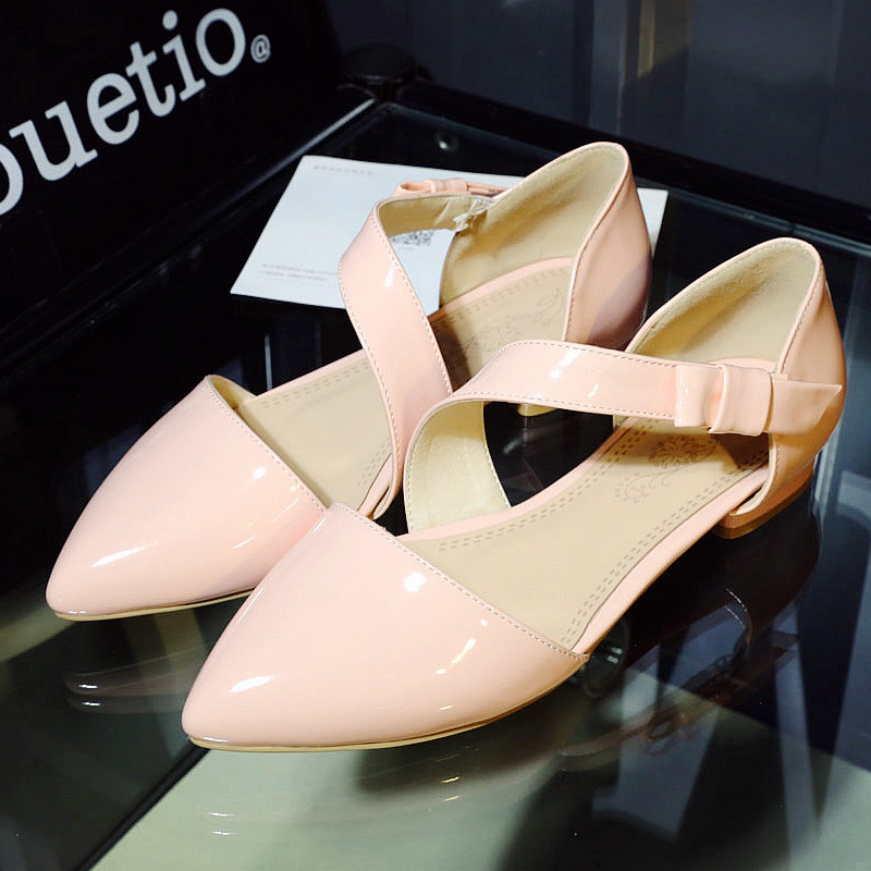 金狒狒春季新款尖头低跟包头包跟单鞋公主鞋 粉色 36码