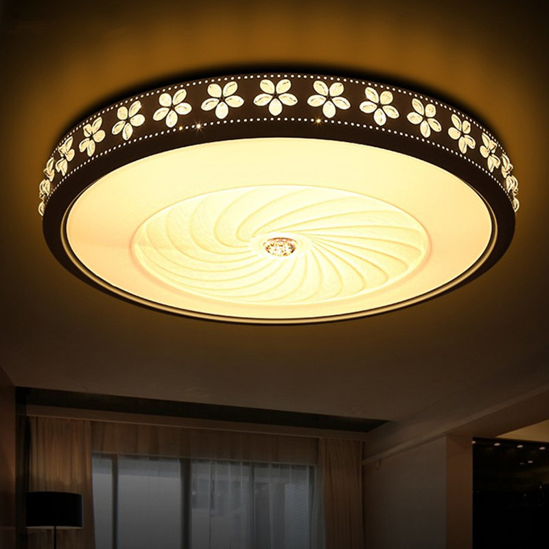 君泉(JunQuan) LED吸顶灯元卧室灯现代简约创意卧室灯温馨灯客厅灯具 白超薄天圆50cm/40W三色