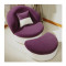 淮木（HUAIMU） 懒人沙发单人椅创意可爱简约布艺小户型可拆洗卧室阳台1868 紫色白底+脚踏