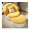 淮木（HUAIMU） 懒人沙发单人椅创意可爱简约布艺小户型可拆洗卧室阳台1868 黄白+脚踏