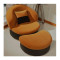 淮木（HUAIMU） 懒人沙发单人椅创意可爱简约布艺小户型可拆洗卧室阳台1868 三色花+脚踏