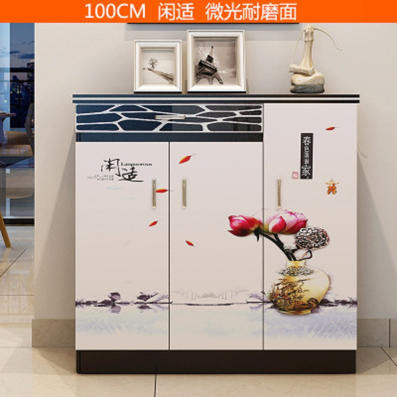 淮木 龙抬头简易鞋柜多功能简约现代玄关门厅柜欧式鞋柜对开门收纳鞋架 100cm闲适
