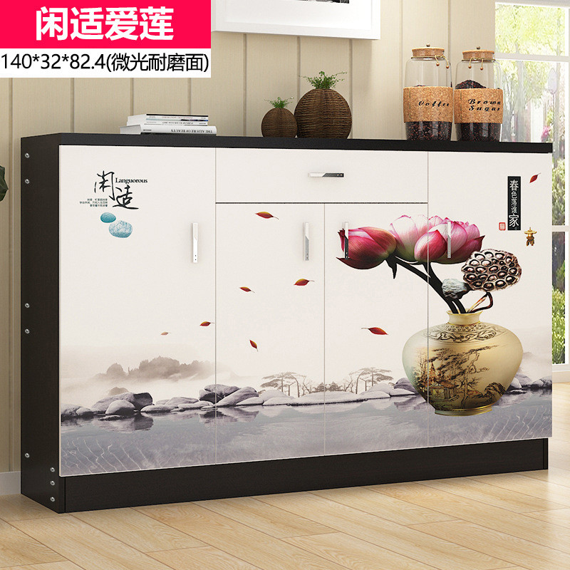 淮木（HUAIMU）简易鞋鞋架柜多层实木家用组装鞋柜欧式简约现代收纳鞋柜经济型 140cm单斗闲适爱莲