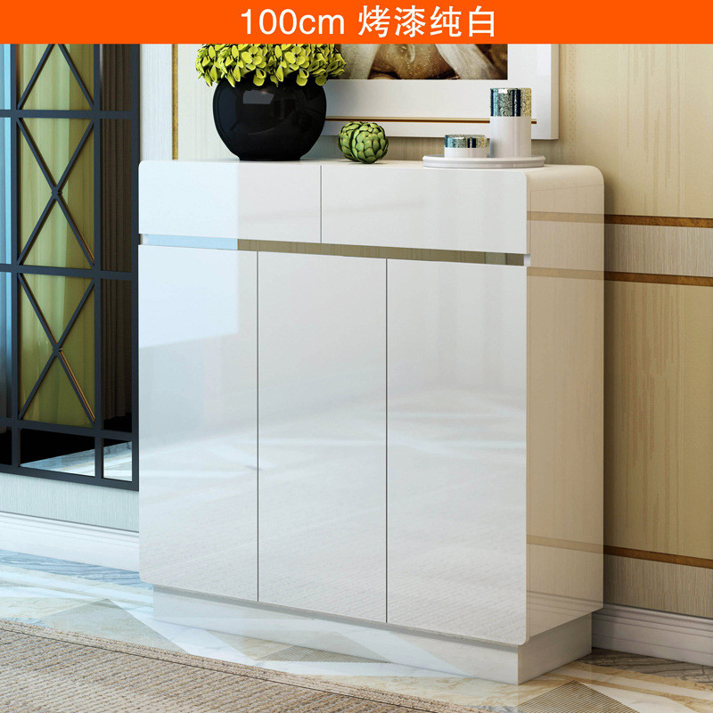 淮木（HUAIMU）实木鞋柜好看鞋柜鞋柜组合衣帽柜门厅衣帽架玄关鞋柜隔断柜7487 烤漆100CM