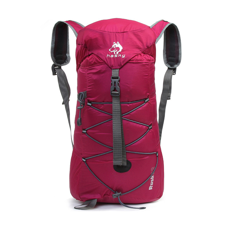 嘟嘟美倍尔 户外用品32L男女徒步登山野营背包 双肩折叠包 20-35L 红色