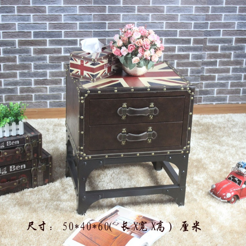 淮木（HUAIMU）卧室家用柜床头柜简约柜柜床头柜柜床头柜简约柜简约时尚床边柜小灯柜简约现代家具 50米子面2抽实木铁架边柜