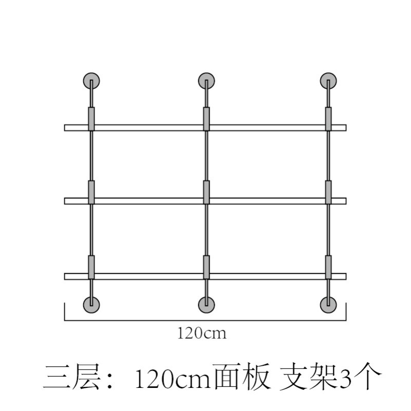 淮木（HUAIMU）复古铁艺墙上书架创意一字搁板置物架客厅墙面实木隔板壁挂层架 三层120cm支架3个