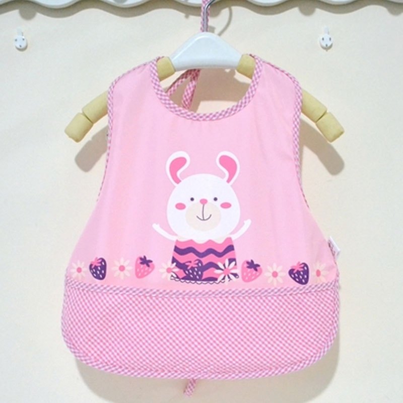 宝宝围兜食饭兜立体免洗无袖吃饭衣兜系带按扣防水婴幼儿大号围嘴2017