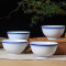 LICHEN 陶瓷蓝边碗饭碗景德镇青花瓷器4.5英寸中式釉下彩餐具微波炉适用 10个装