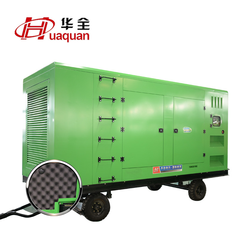 300kw潍坊移动静音型柴油发电机组 电启动工程施工野外专用柴油发电机 绿色