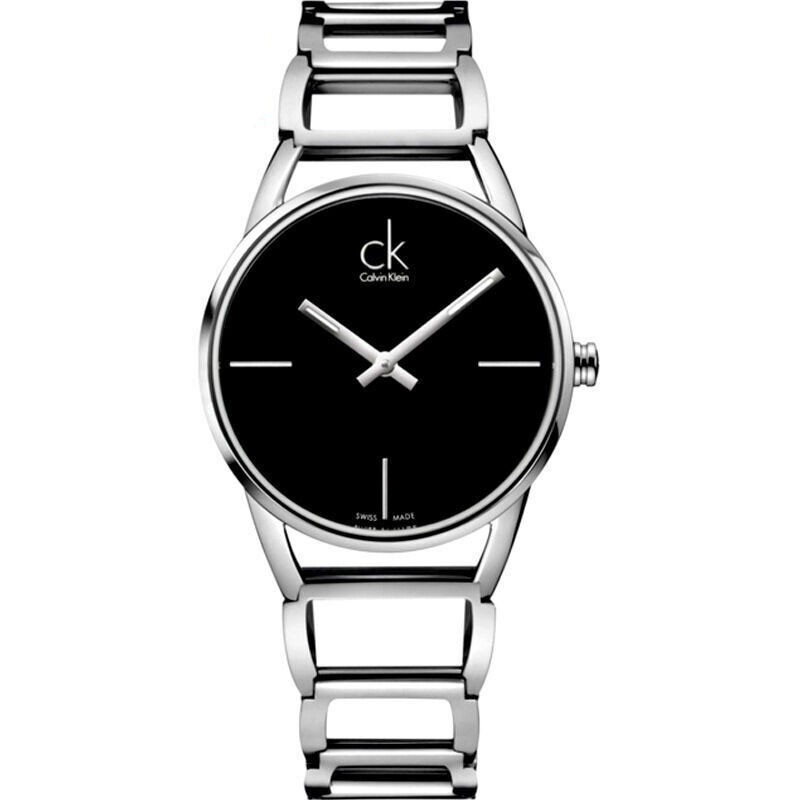 CK卡文克莱手表 时尚钢带圆盘简约石英表 女士腕表多色选K3G231系列 K3G23121