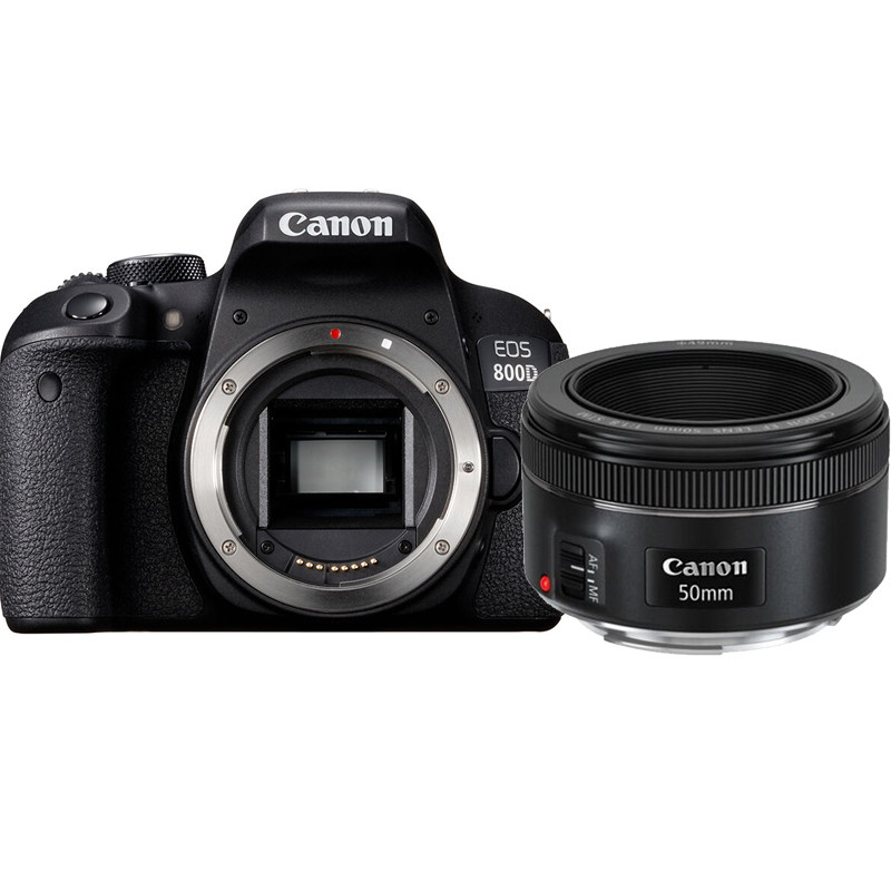 佳能(Canon) EOS 800D （50mm F1.8） 数码单反相机 单镜头套装 约2420万像素