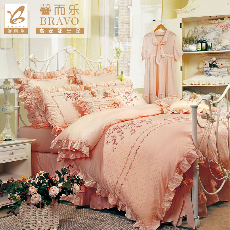 纯棉提花四套件玫瑰咏叹调 粉色 1.8床适用（被套：230*229cm)