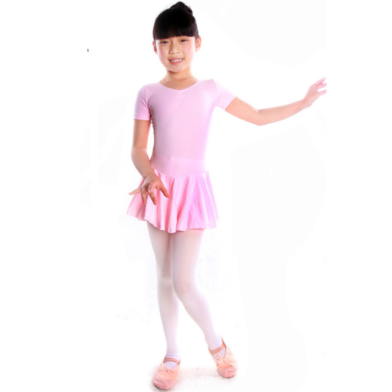 嘟嘟美倍尔 六一舞蹈服 儿童练功服短袖夏 少儿芭蕾体操考级舞蹈服装 连体裙 玫瑰红色有暗扣