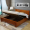木帆 实木床橡木床1.8/1.5米 成人双人单人床现代简约北欧原木床 1.8米标准床+床垫