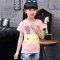 2017新品女童短袖t恤2017夏季韩版中大童儿童夏装体恤衫卡通打底小孩子上衣百搭潮T恤男女宝宝 150cm 大娃娃短T粉色