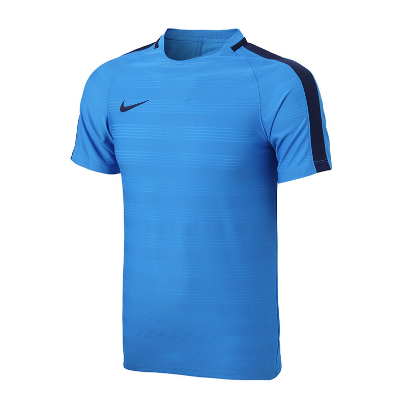 NIKE耐克2017夏新款男上衣运动休闲短袖T恤844377-435 L 蓝色
