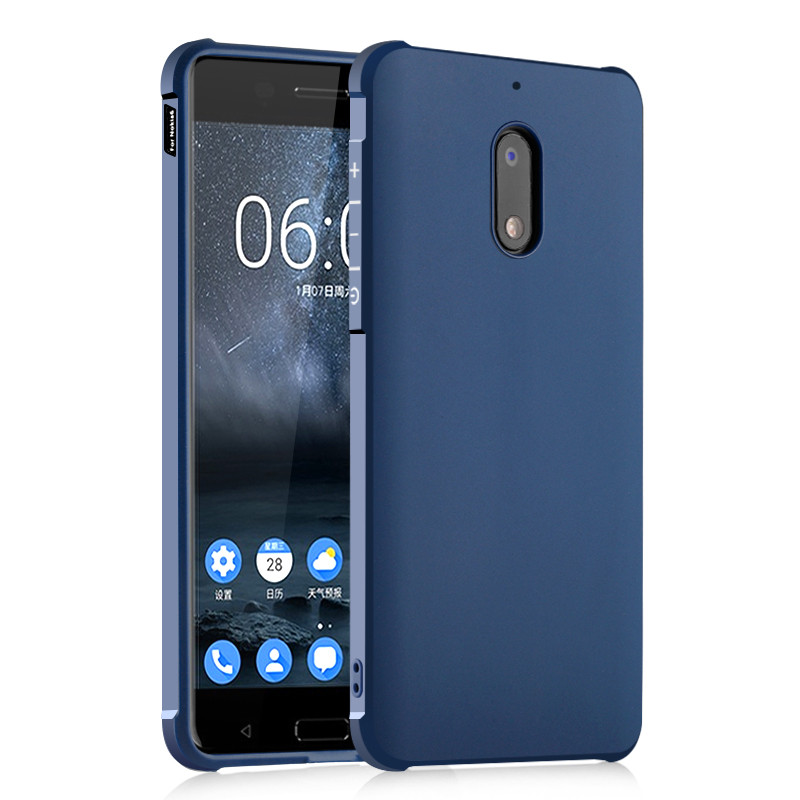 鸿伟科 诺基亚Nokia 6手机壳 诺基亚6手机套 诺基亚6手机外壳 保护套 保护壳 全包边 软 防摔 诺基亚6商务款-蓝色