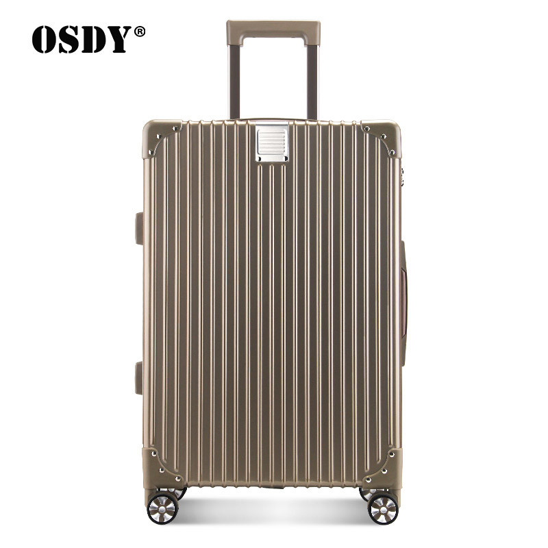 OSDY复古拉杆箱行李箱万向轮旅行箱20登机箱密码箱托运箱24/26寸男女 20寸 钛金