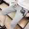 2017年新款男裤夏天收口男士运动休闲短裤潮男裤宽松中裤薄款夏季7分马裤七分裤学生百搭休闲字母印花裤子七分 34/36XXL DK18-浅灰色