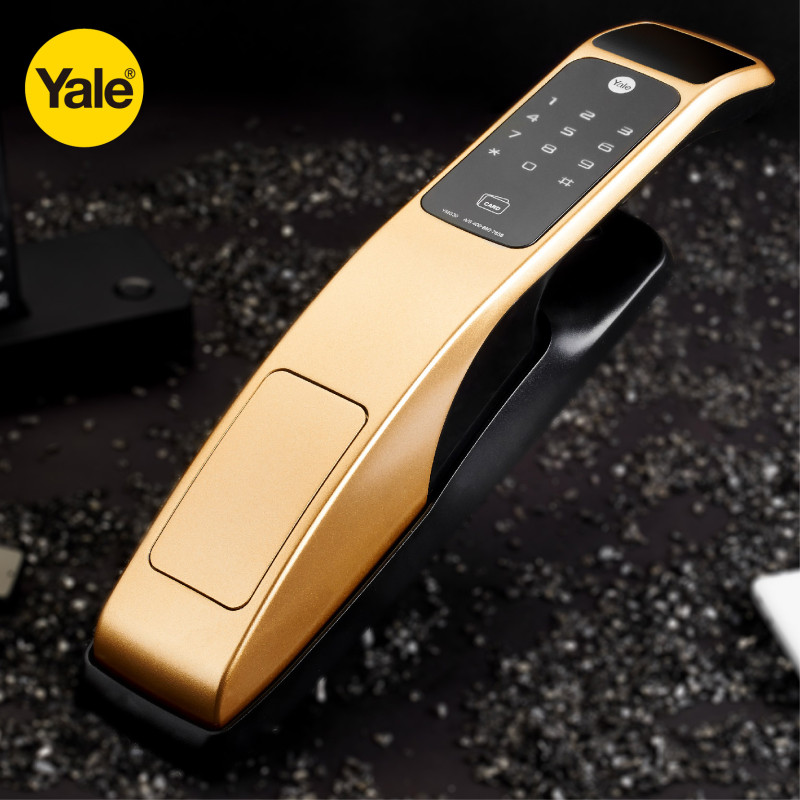 Yale耶鲁 电子密码锁家用防盗智能锁 大门锁刷卡YMG30（古铜色）