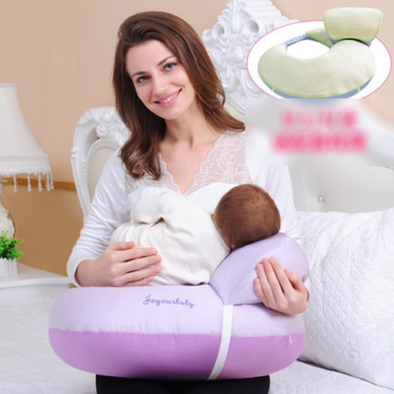 哺乳枕头喂奶护腰抱婴儿垫浦乳枕宝宝多功能授乳枕2017新品可爱卡通简约印花小孩子枕头多款可选 梦幻双紫