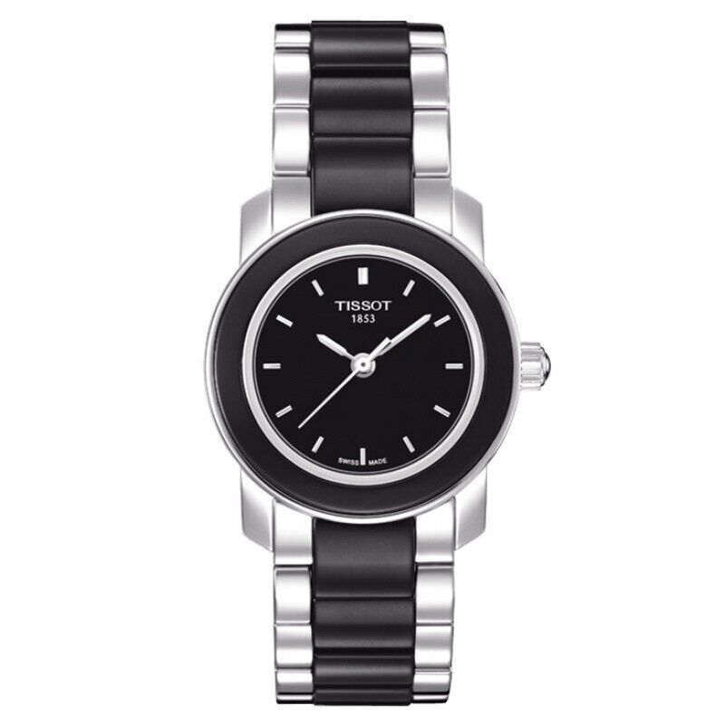 天梭（TISSOT）手表陶瓷系列女表时尚石英女士腕表T064.210.22.011.00 条丁黑盘T064.210.22.051.00