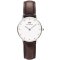 丹尼尔惠灵顿（Daniel Wellington）手表DW女表26mm银色边皮带超薄女士石英手表0923DW