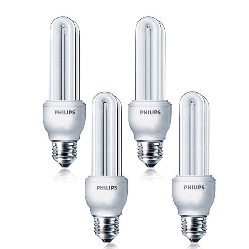 飞利浦（Philips）节能灯 标准型 E27大螺口 18W 光源 2700K暖光四支装 18W