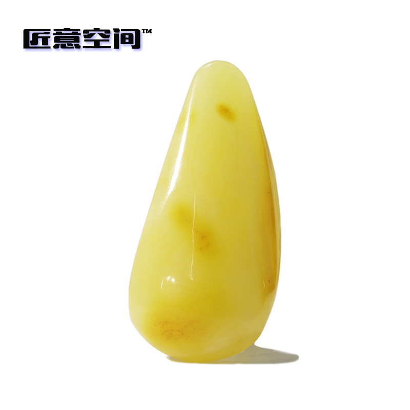 天然波罗的海 蜜蜡 随形 挂件 41x19x19mm 手工打磨 支持国检 男女同款 黄色