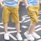 男童短裤夏2017新款夏装儿童五分裤中大童七分裤韩版马裤外穿中裤2017新品可爱卡通简约休闲百搭裤子 120cm 111粉色