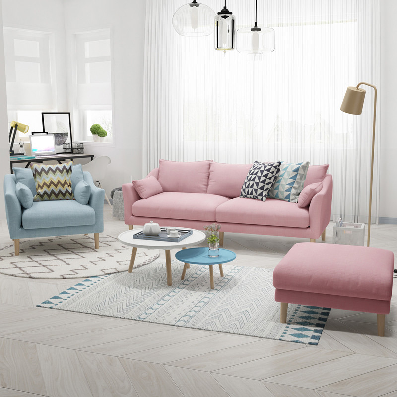 北欧沙发羽绒布艺沙发单双三人位小户型组合乳胶客厅整装现代简约 需要其他组合咨询在线客服【颜色备注】