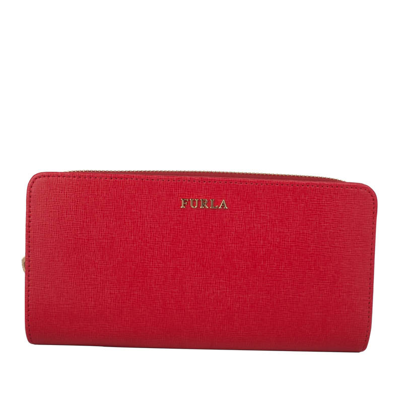 FURLA BABYLON纯色全拉链牛皮长款钱包 PN27B30 大红色