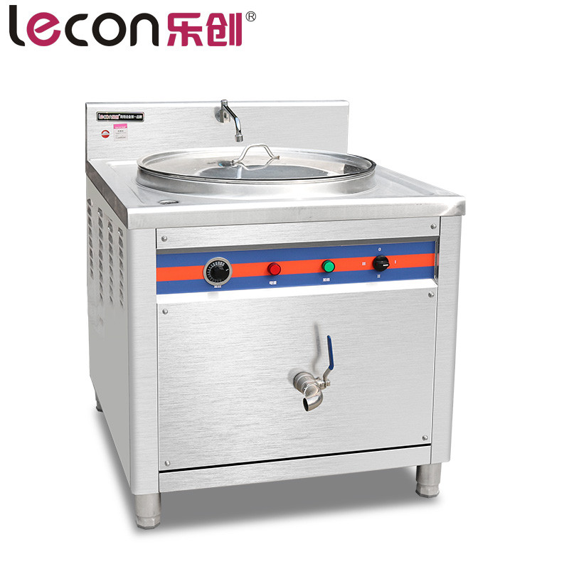 lecon/乐创洋博 50型水龙头不粘锅煮粥炉 85L 煲汤炉煮面桶电热煮面炉汤粥面桶麻辣烫机关东煮机
