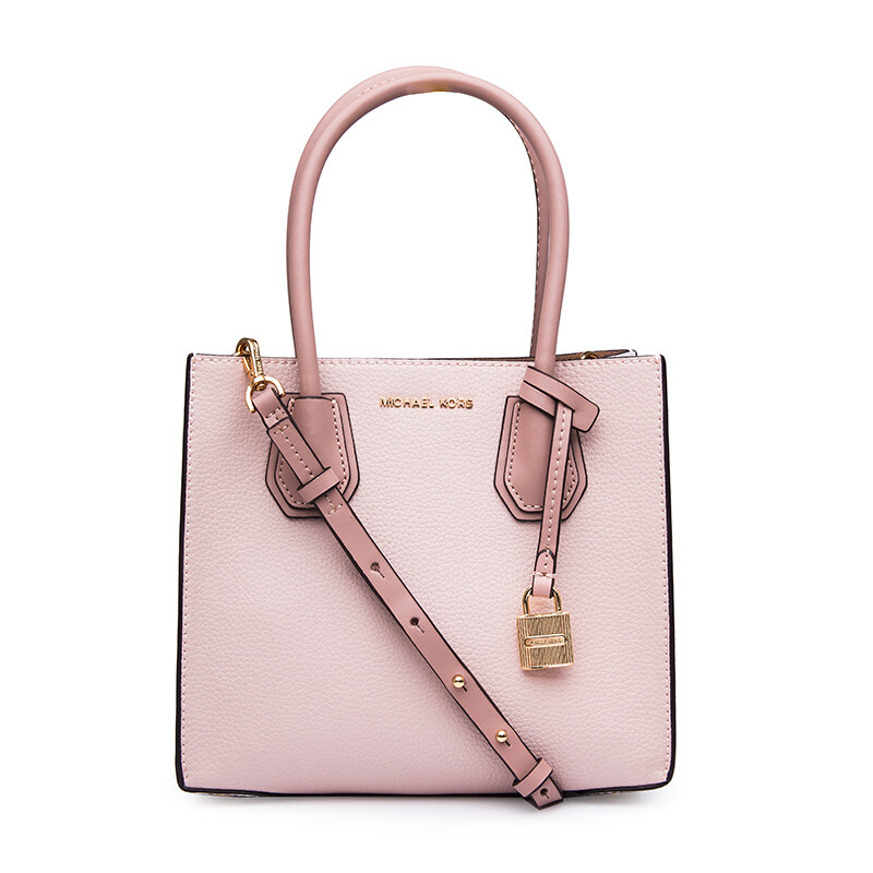MICHAEL KORS 迈克·科尔斯女包 小锁头单肩包MK 硬 牛皮磁扣手提包 斜跨包 30S7SM9M2L 亮粉色
