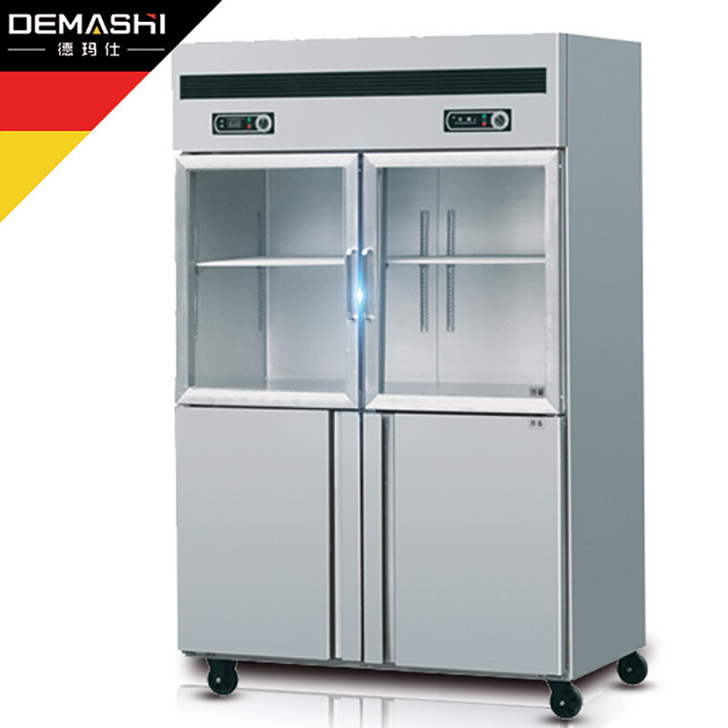 德玛仕(DEMASHI) 商用冰柜 立式冰箱 冷藏展示柜 四门上玻璃展示柜（上冷藏下冷冻）