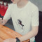 2017款】男士短袖2017新款夏季韩版学生潮流男装T恤小清新半袖简约上衣服 XL T72白色