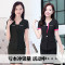 Mtiny夏装新品韩版职业装短袖女西装套裙酒店工作服女正装套装 XXXL 06D黑色红边西装+长裤+送吊带