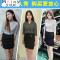 Mtiny夏季OL职业装女装套装裙夏装女士正装工作服条纹短袖衬衫套裙工装 3XL 黑条纹衬衫+裤+裙