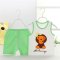 2017新品夏季婴儿夏装婴幼儿外出服套装男女宝宝短袖T恤短裤儿童套装简约小清新多款多色可选 90cm(90cm建议1-2岁 青色2006绿色猴子