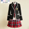 Mtiny英伦学院风学生校服套装日本水手服jk制服裙韩版韩国高中女学生服 M【155】 男白上衣+黑裤子+衬衣领带胸章