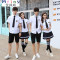 Mtiny毕业照服装学生装高中毕业季班服学院风高三大学生校服套装白衬衫 L 女短袖黑边白衬衫裙子