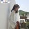 MtinyEKOOL 长款冰丝针织开衫披肩 韩版夏季简约宽松防晒衫女外套 均码 卡其色