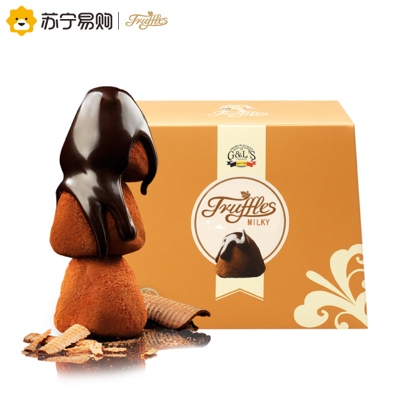 比利时进口 Truffles 德菲丝 松露形代可可脂巧克力 浓郁奶香型 200g