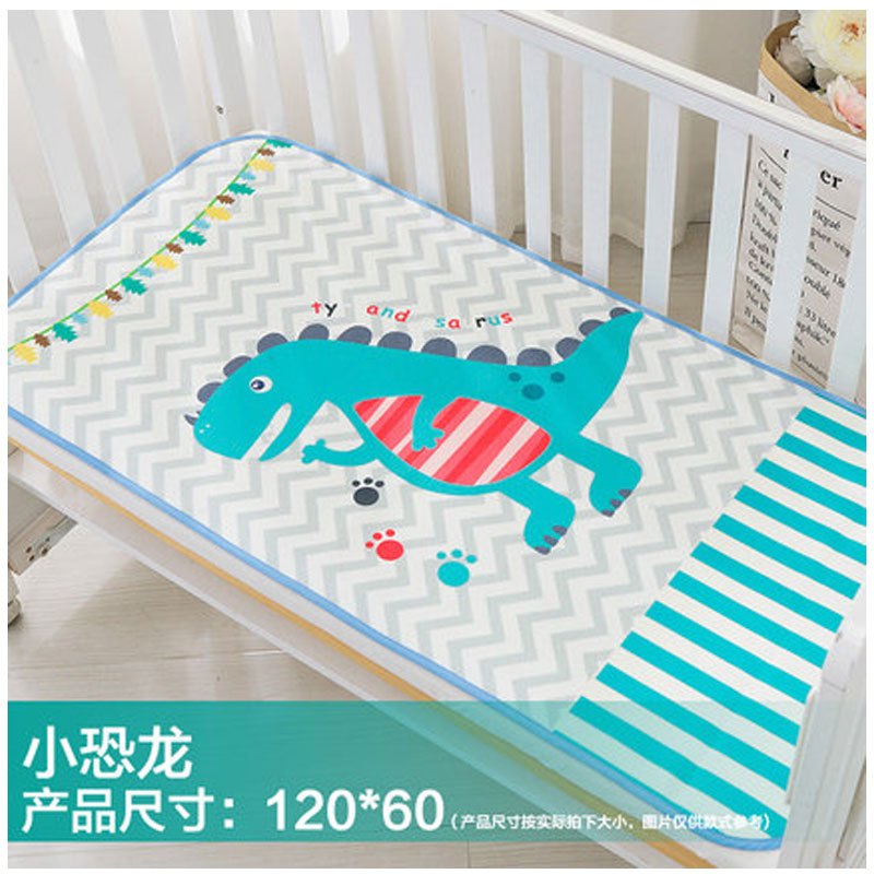 2017新品夏季婴儿隔尿垫防水可洗大号新生儿童防漏床垫宝宝用品透气尿垫可爱简约小清新多款多色可选 小恐龙120*60